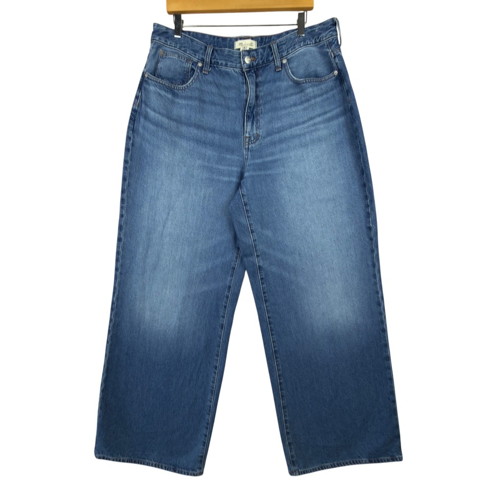 Madewell High-Rise Wide-Leg Jeans Womens Medium Wash Denim Blue Size 32
